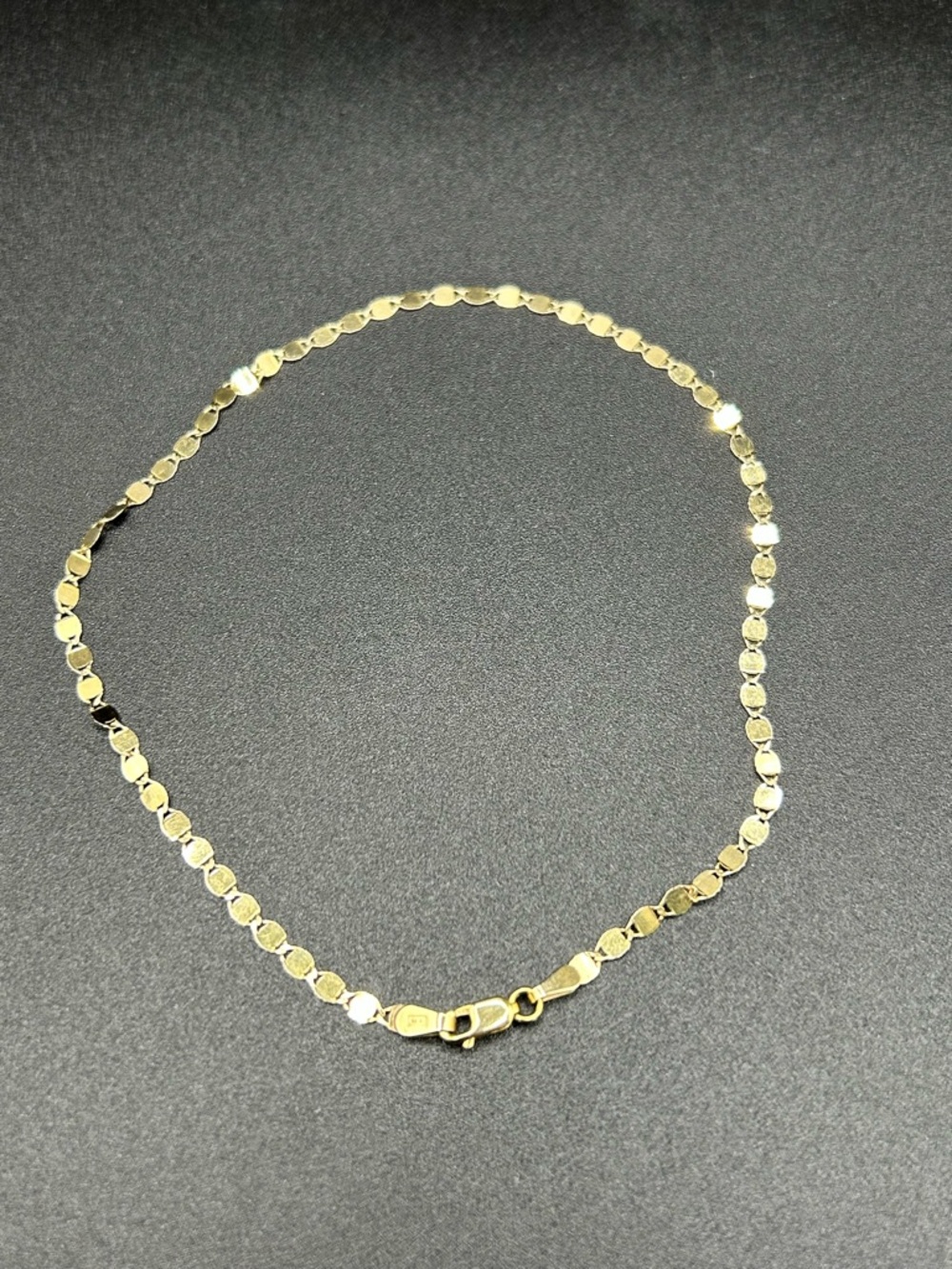 Solid gold sparkly anklet